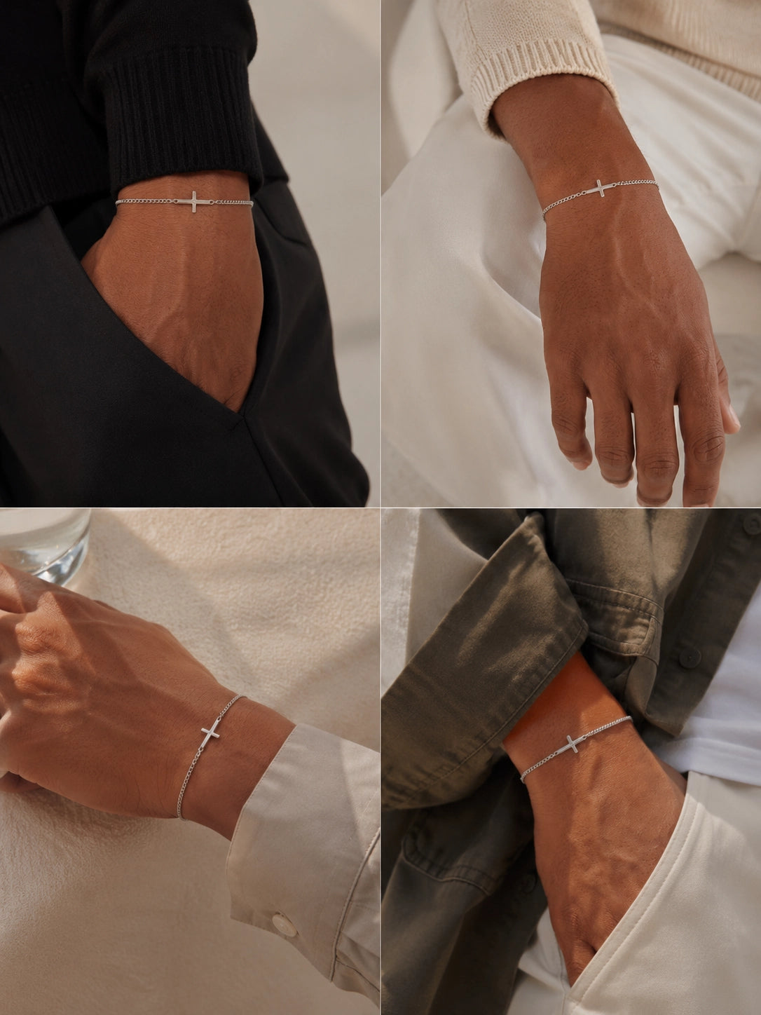 CROSS BRACELET ARGENT