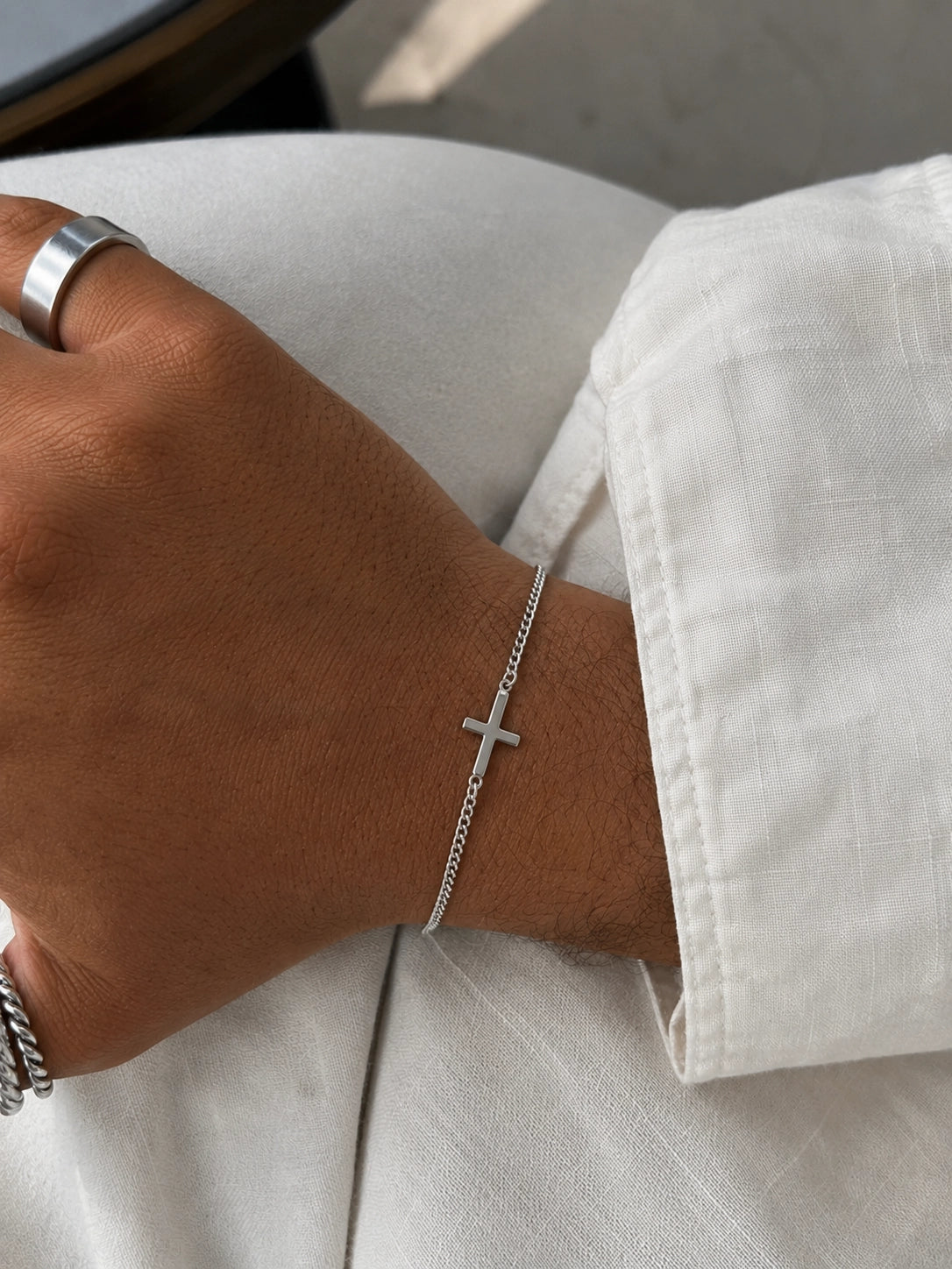 CROSS BRACELET ARGENT