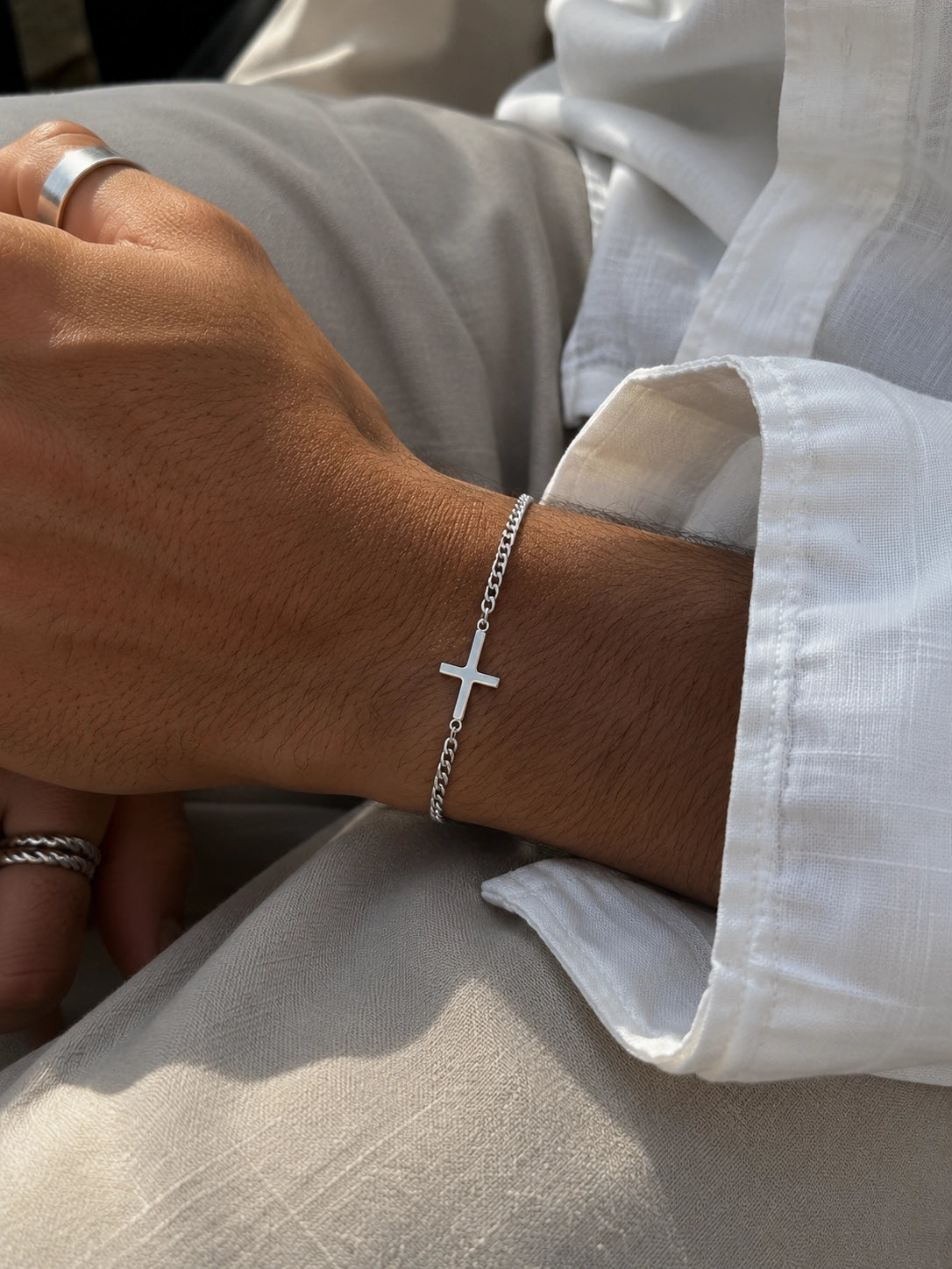 CROSS BRACELET ARGENT