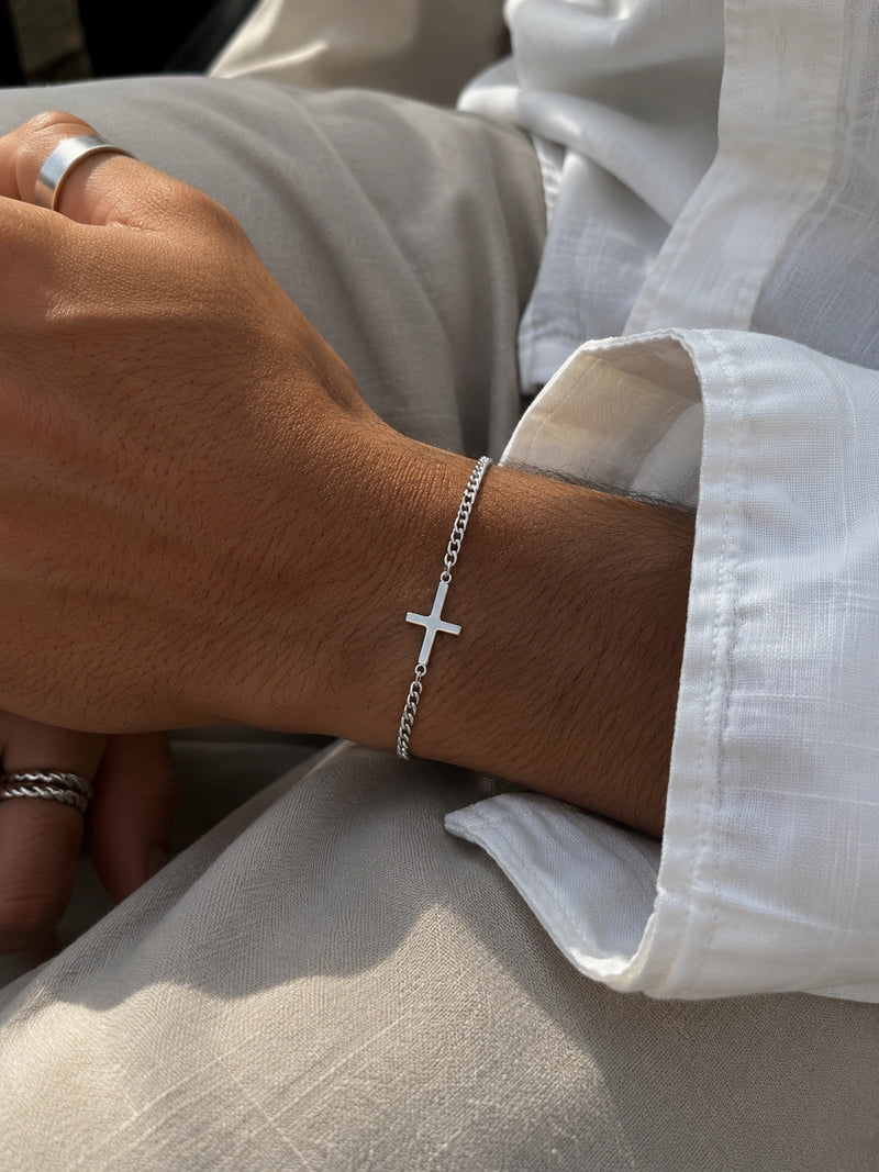 cross brACELET - argent
